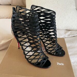 Snake leather booties